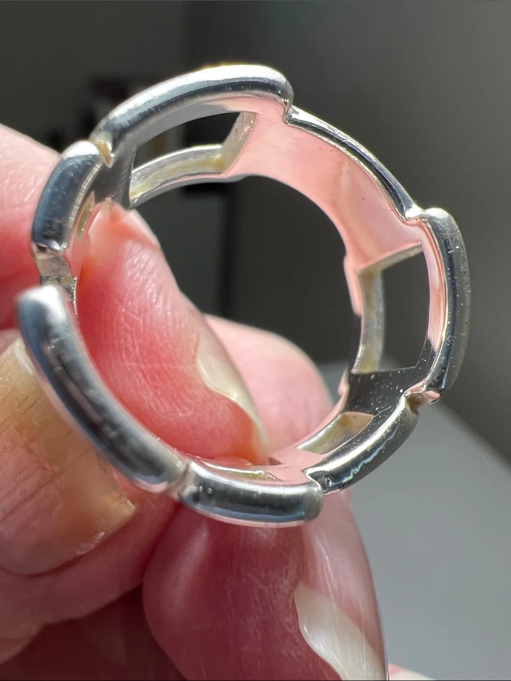 Sterling Silver Geometric Open-Square Ring - 925 Sterling Silver- Heirloom